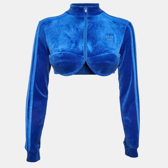 Jeremy Scott X Adidas Originals ‘DIP’ Collection Blue Velour Track Suit Top Nwt - Picture 10 of 15
